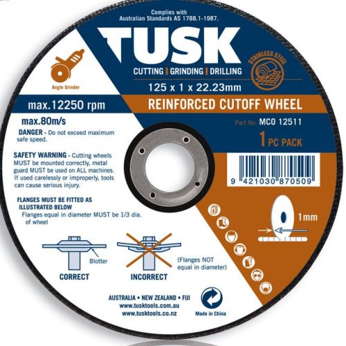 TUSK THIN METAL CUT OFF WHEEL 105MM 10 PK